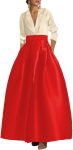 Women's V Neck Long Sleeves Prom Dresses with Pockets Ball Gowns LZ-011