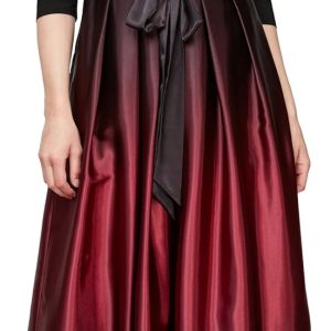 Women's Long Satin Mother of The Bride Dress with Pockets, Formal Party Gown (Petite and Regular Sizes)