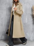 Women's Long Trench Coat Casual Oversized Fashion Classic Lapel Overcoat with Belt