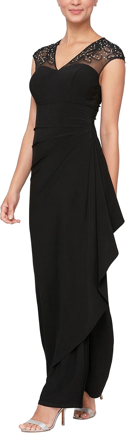 Women's Long Dress with Knot Front Detail