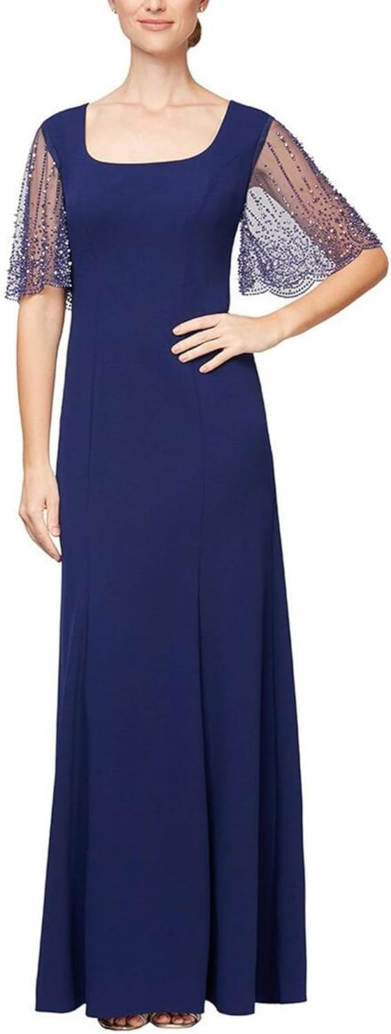 Women's Long Dress with Knot Front Detail