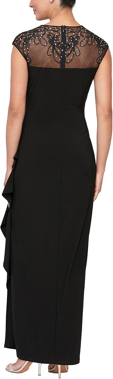 Women's Long Dress with Knot Front Detail