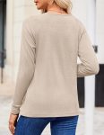 Women Long Sleeve Shirts Casual Tops Blouses Fashion Plea Tunic Fall Clothes 2026
